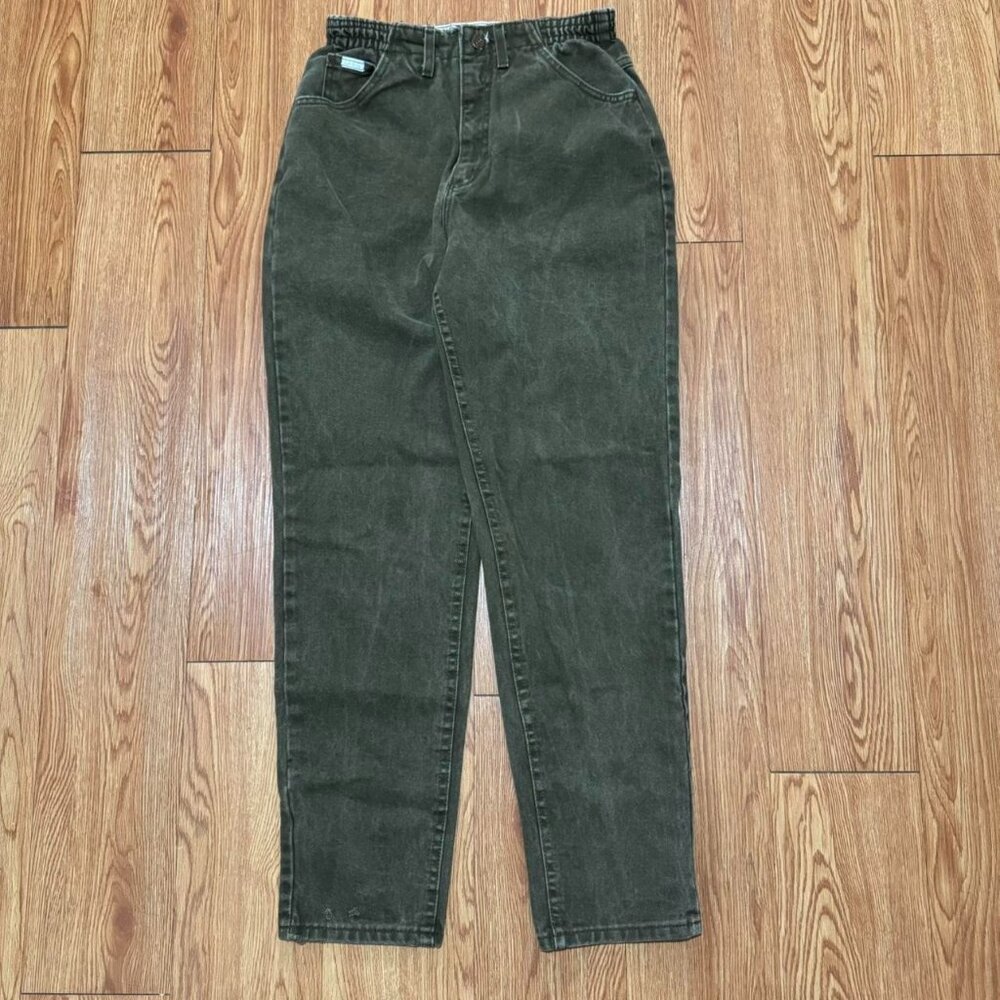 Vintage 90s Women’s Lee Army Khaki‎ Green Elastic Waistband Pants